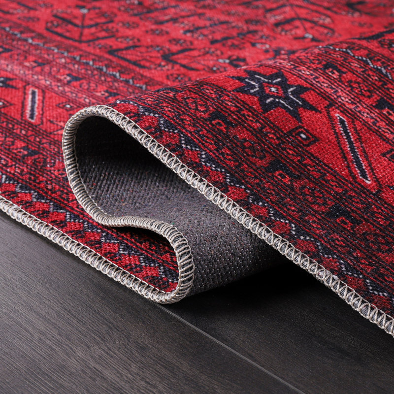 Geometric Cotton and Chenille Flatweave Area Rug, 100 x 200 cm
