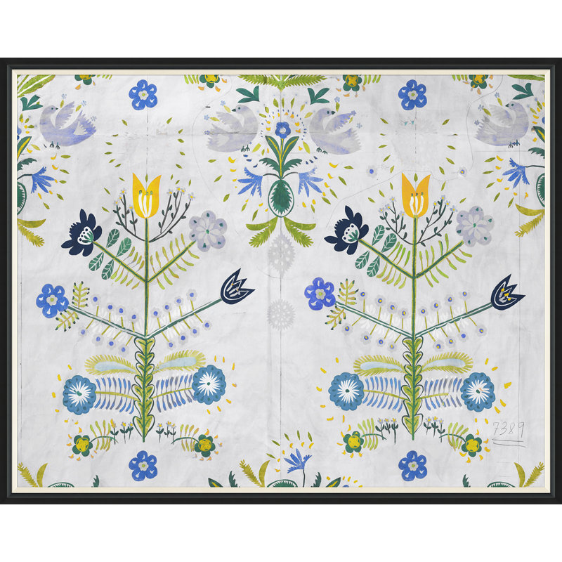 Fete 2 Print by Paule Marrot, Black Framed, 43" H x 54" W x 1.25" D
