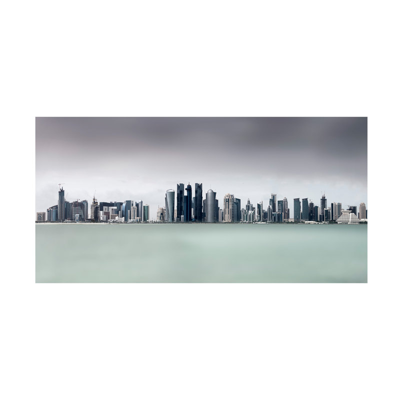 Ahmed Lashin  Cloudy Doha Canvas Art, 10" H x 19" W