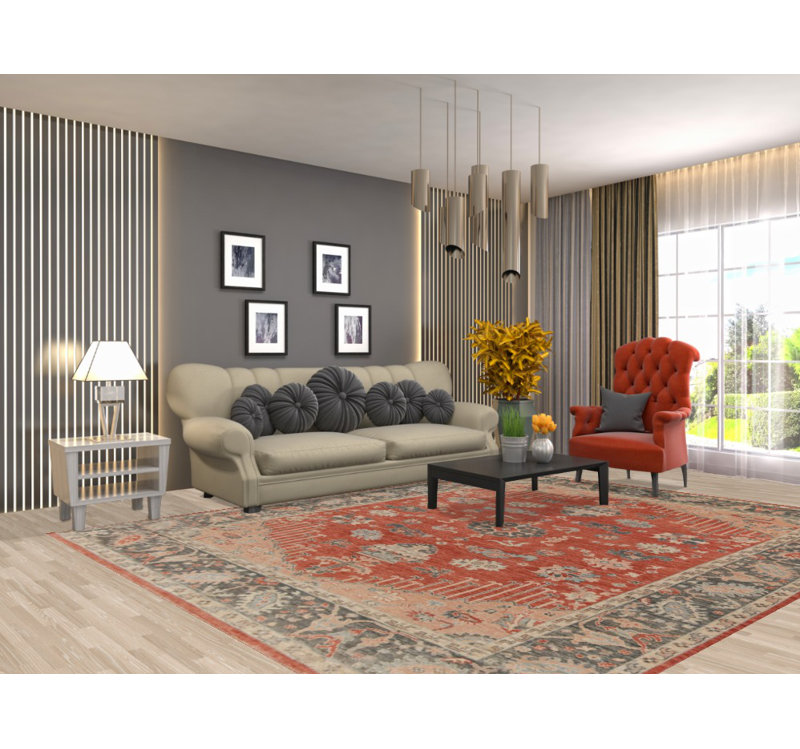 Vegetable Dye Oushak Turkish Area Rug 8x10