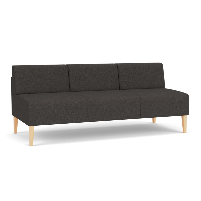 Canapé sans accoudoirs Luxe Lounge, Bois naturel, Bleu fumé Archetype