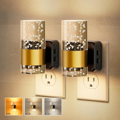 Diamond Pattern Lens Plug-In Night Light With RGB, Color Changing, On/Off Switch, Memory