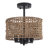 4 - Light 11.81'' Dimmable Drum Rattan Semi Flush Mount Light Natural Rattan Bohemian Pendant With Hand Woven Drum Shade-1234916874