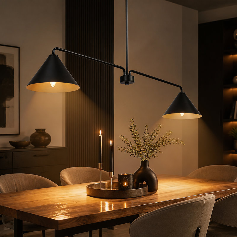 Luminaire suspendu 2 lumières Talvi, Noir