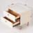 Modern 2 Drawers PU Leather Bedside Table Nightstand With Gold Metal Legs