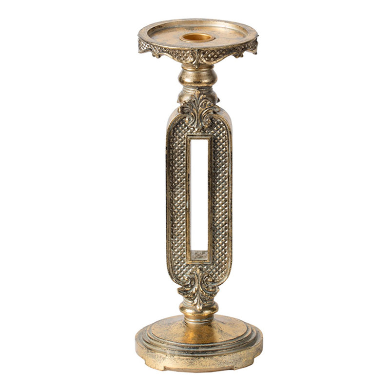 Antique Gold Cutout Candle Holder