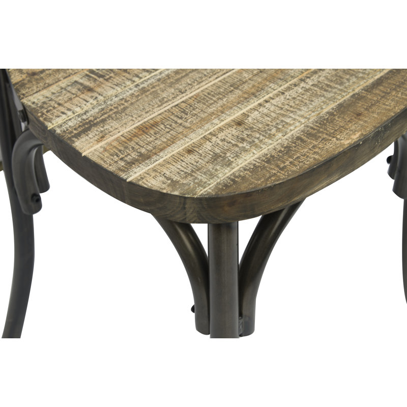 Chaise en métal avec siège en bois 74541, Acier industriel / bois