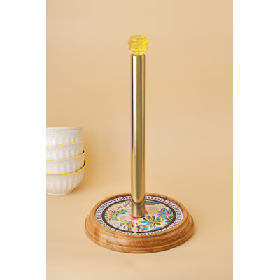 Tropical Bloom Enamel Paper Towel Holder