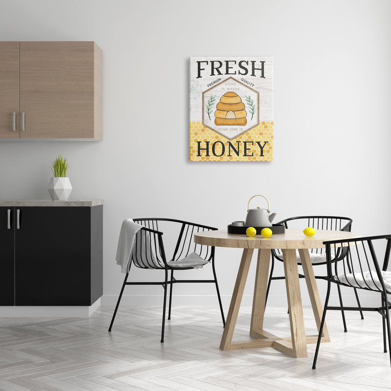 Signe «Fresh Honey Rustic Bee Hive» par Jennifer Pugh - Publicité sur cadre flottant, H 30 po x l 24 po x P 1,5 po