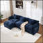 Canapé d'angle moderne en chenille de 274 cm (108 pouces) avec pouf, assise profonde et conception modulable pour un confort et un style ultimes.