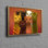 Art mural vibrant en toile de coton orange abstraite, parfait pour les amoureux des animaux à la recherche d'un décor unique