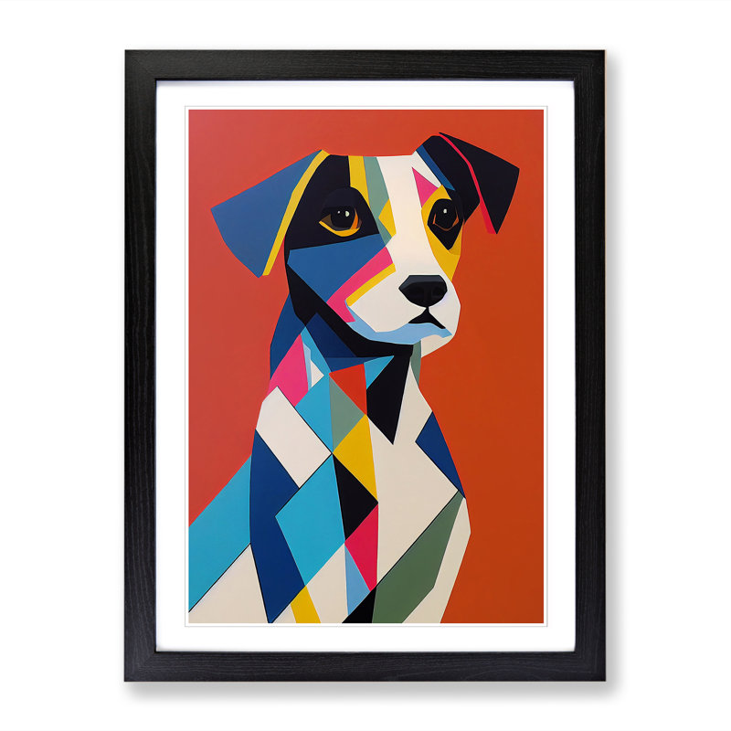 Willandra Jack Russell Terrier Geometric Vol.1 1 Piece Wall Art, 46cm H x 34cm W x 2cm D, Black