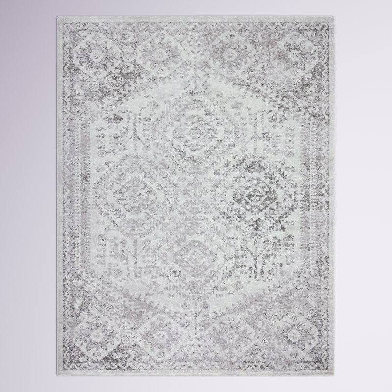 Tapis oriental crème / gris Shakira, Rectangle 7 pi 10 po x 10 pi 2 po