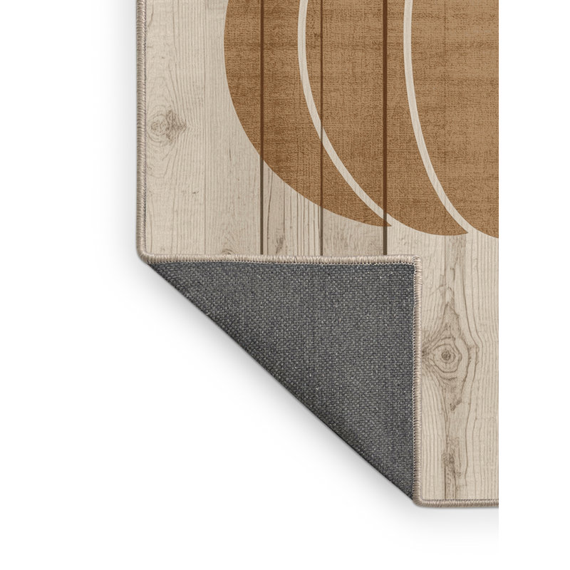 Soft Plush Festa Halloween Modern & Contemporary Abstract Area Rug in Beige – Beige Binding, 7x9