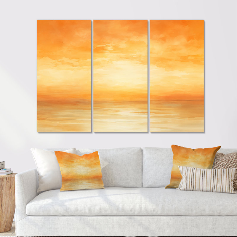 «Bold Sunset Coastal Horizon III», Toile tendue, H 40 po x l 60 po x P 1 po