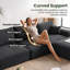 Canapé d'angle modulaire en forme de U de 359 cm (141,2 po), canapé infonuagique surdimensionné sans ossature avec double méridienne, canapé-lit 8 places à assise profonde pour salon-1709351319