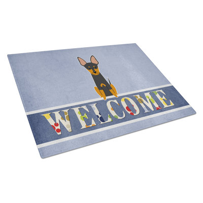 Caroline's Treasures Welcome Dog Glass English Toy Terrier Cutting Board