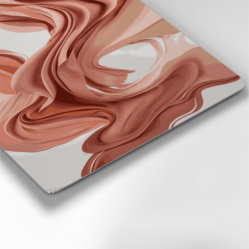 «Lyrical Abstraction 6», art mural en métal rose, H 8 po x l 10 po