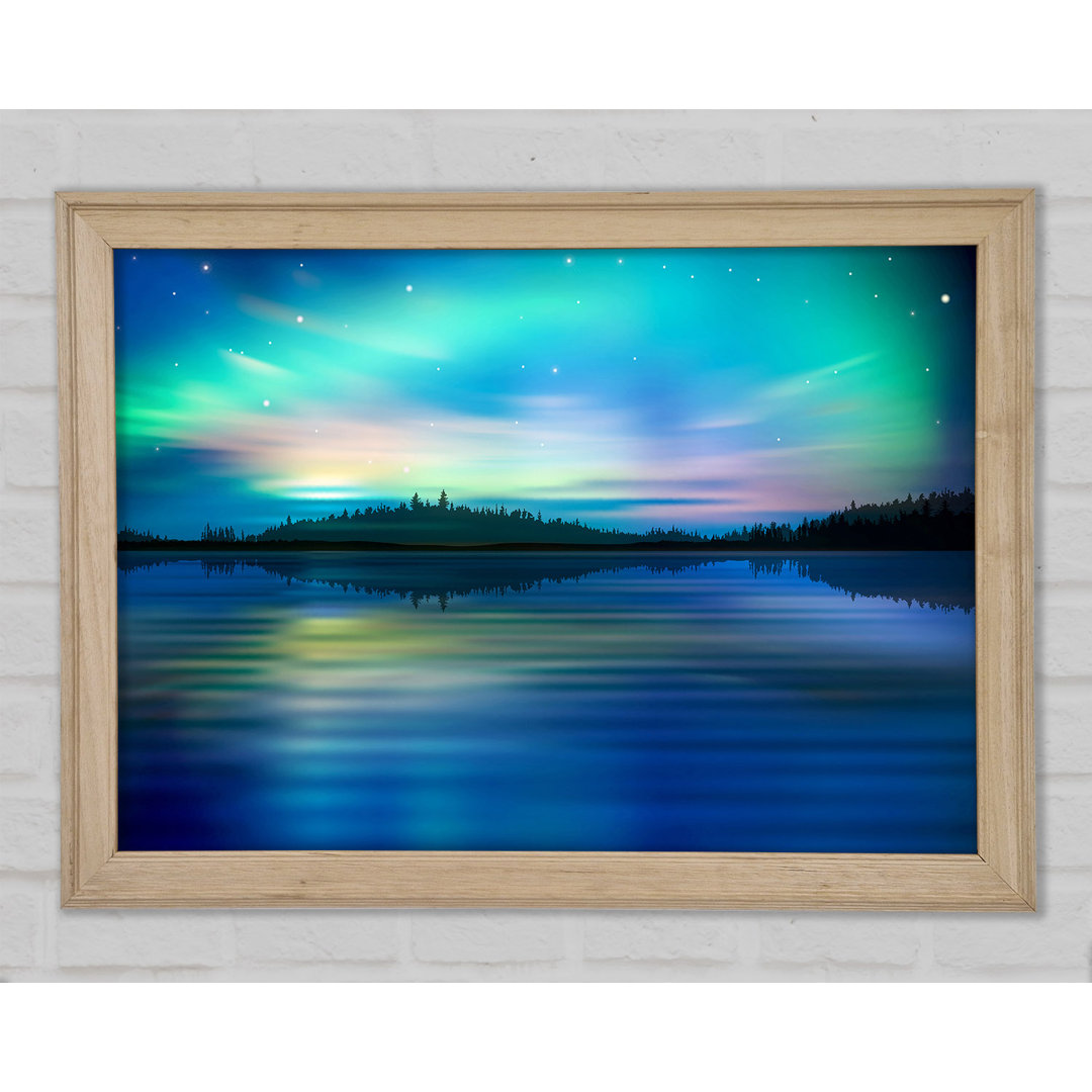 Northern Lights Lake Dream - Einzelner Bilderrahmen Kunstdrucke