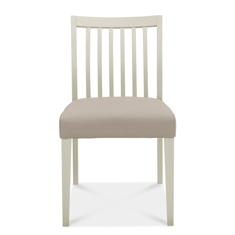 Izzie Upholstered Slat Back Side Chair, Soft Grey