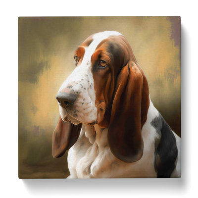 Basset Hound Digital Art - Wrapped Canvas
