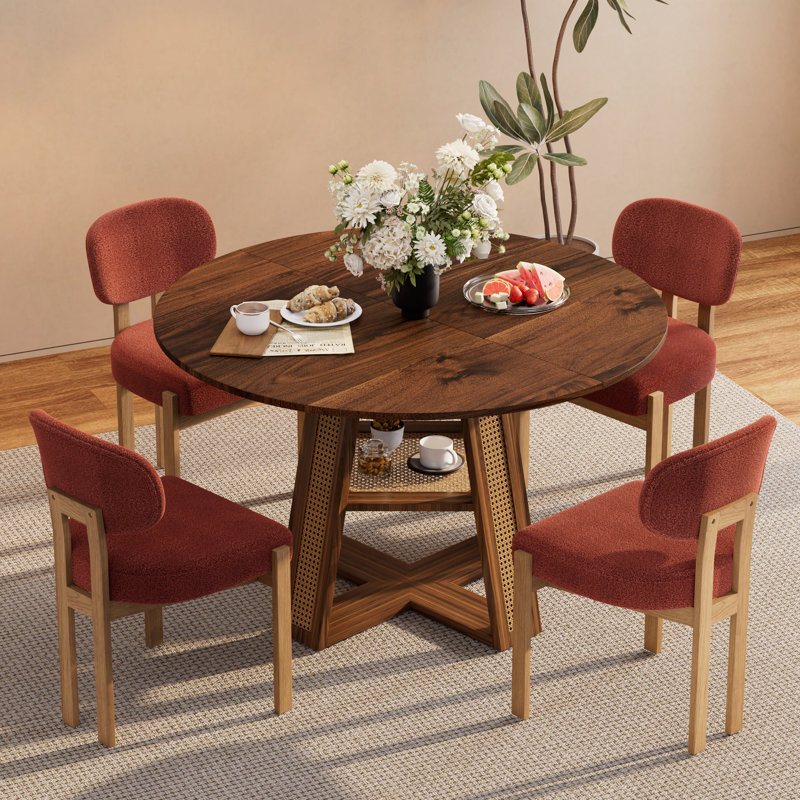 Nola Dining Set, Crème, 7 pièces : table, 6 chaises, Beige