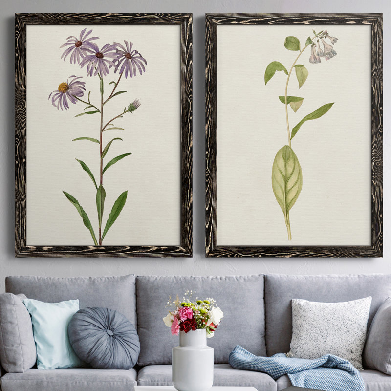 Mauve Garden Flowers III, toile encadrée de qualité supérieure - prête à être accrochée, H 24 po x l 36 po x P 1,5 po