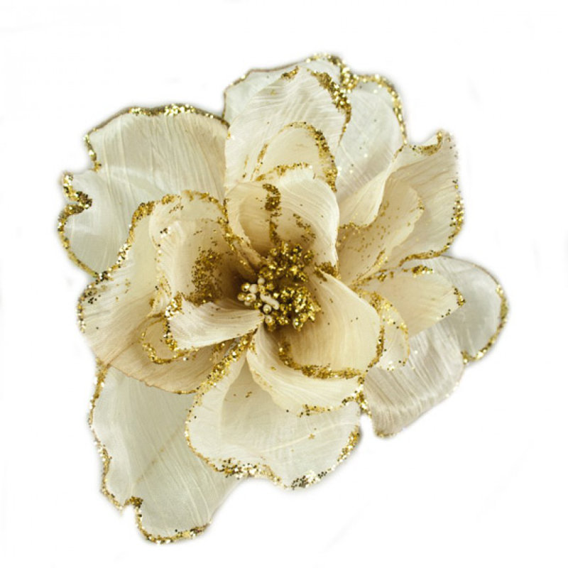 15cm Fabric Plants & Flowers Pick, Cream
