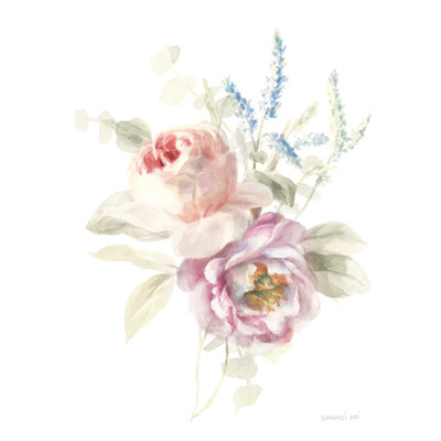 «Cottage Garden V on White» par Danhui Nai - reproduction d'art sur toile tendue