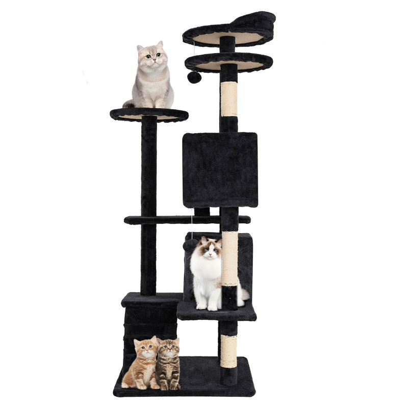 Croyd Cat Tree, 54.7" H x 19.3" W x 19.3" D, Dark Gray