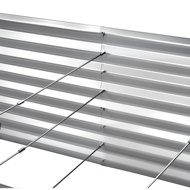 Galvanized Raised Garden Bed, 8 x 4 x 2 ft, Rectangular Metal Planter Box Kit Outdoor, Bottomless Elevated Planting Box with Gloves, Rustproof Alu-Zinc, for Growing Flowers Vegetables, Silver