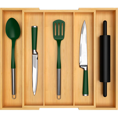 Rangement de tiroir et ustensiles de cuisine réglable H 2,36 po x l 17,5 po x P 13,58 po Hallsboro