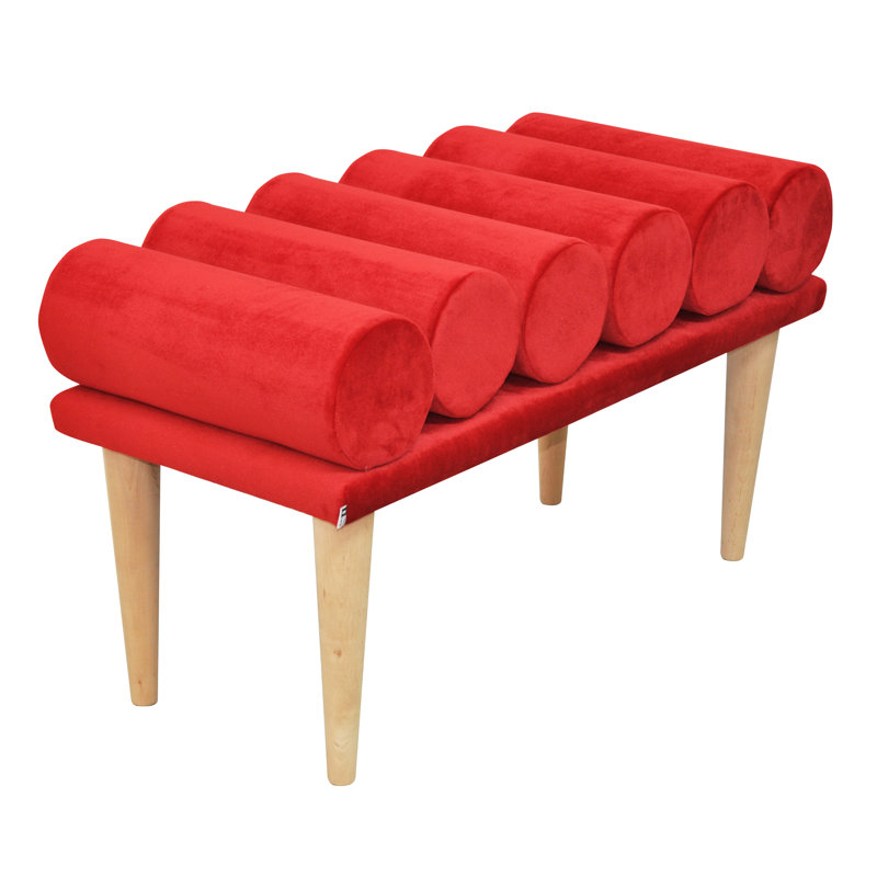 Scandi Upholstered Bench, Red