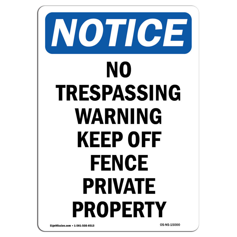 No Trespassing Warning Keep off Sign