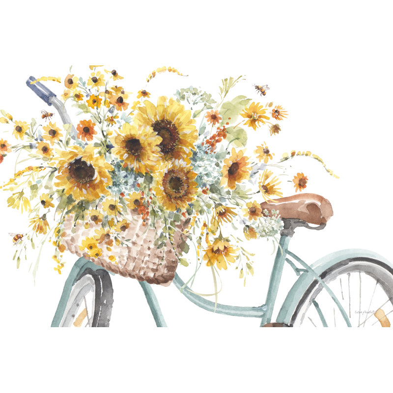 Tournesols pour toujours 02, H 12 po x l 18 po, Non, Cadre flottant noyer