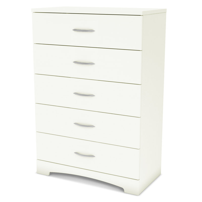 Commode 5 tiroirs Step One, Blanc