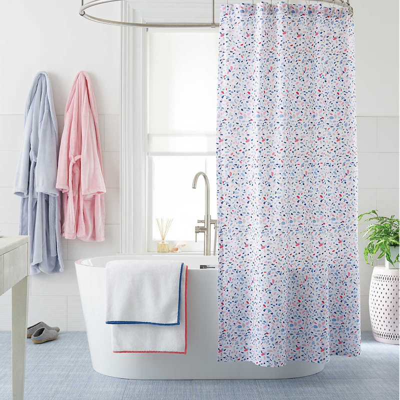 Luxury White/Coral Cotton-Polyester Blend Washcloth