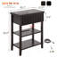 Table de chevet cannelée avec station de recharge, tiroir et 2 étagères ouvertes pour chambre et petits espaces-186215867