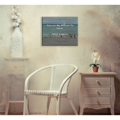 Citation artistique «You are My Raison To Smile». «By Arpit Vageria», toile tendue avec châssis