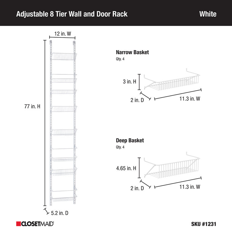 Over the Door Organizer - 8-Tier Hanging Wall Rack by Home