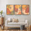 Art mural moderne abstrait encadré - ensemble de 3 reproductions d'art sur toile encadrées-86831824-86831820