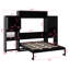 Grand lit escamotable avec bureau, coiffeuse et armoires de rangement-321842889