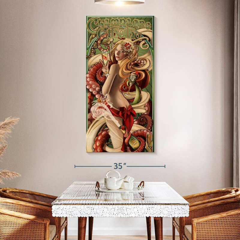 Champagne Cthulhu, 54" H x 27" W