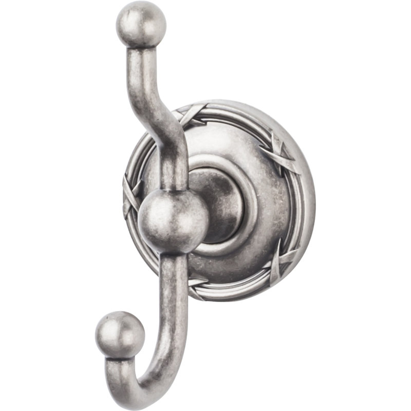 Edwardian Bath Wall Mounted Ribbon Hooks, Antique Pewter