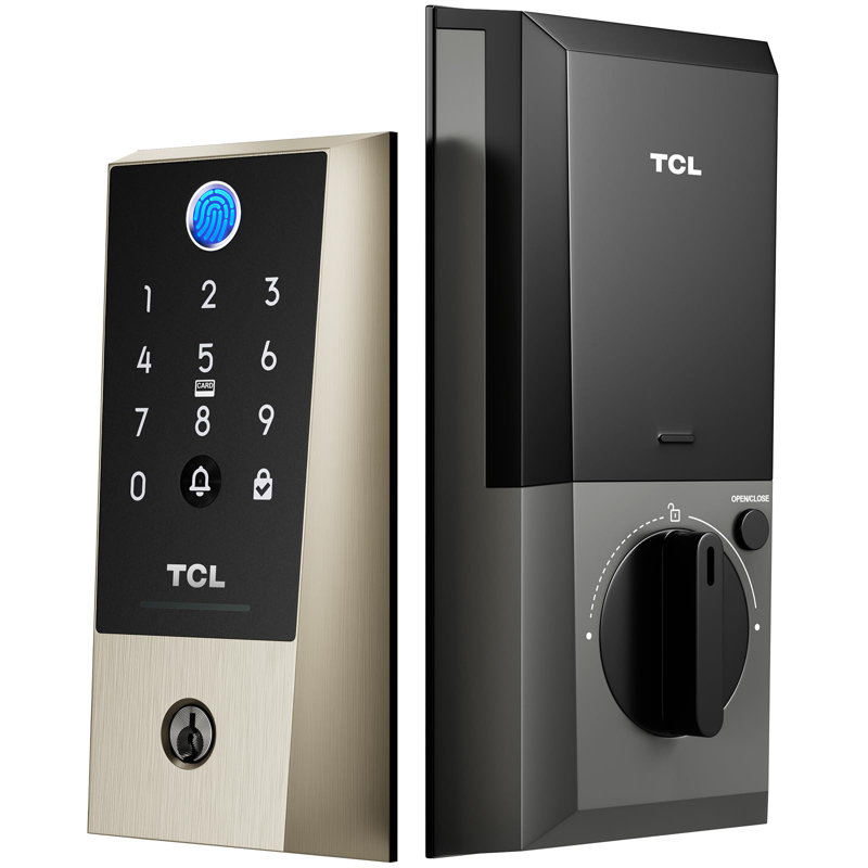 Serrure de porte intelligente numérique à clavier avec pavé numérique TC2 D2 Plus, nickel brossé, Nickel brossé