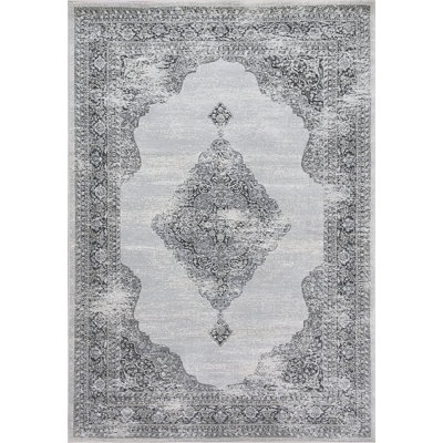 Tapis de zone gris doux oriental Attell