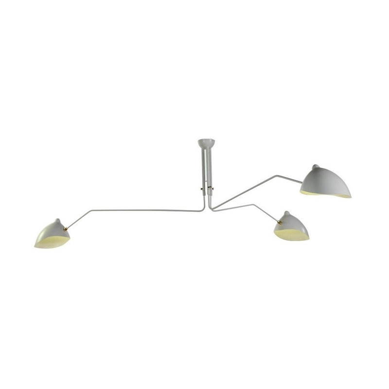 Lustre géométrique unique à 3 lumières Frausto, Blanc