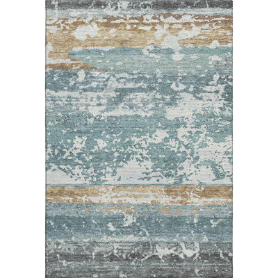 Premium Machine Washable Mayfield AMF2398 Striped Rug