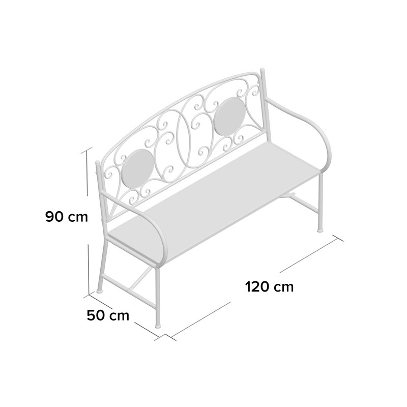 Turin Metal Outdoor Bench