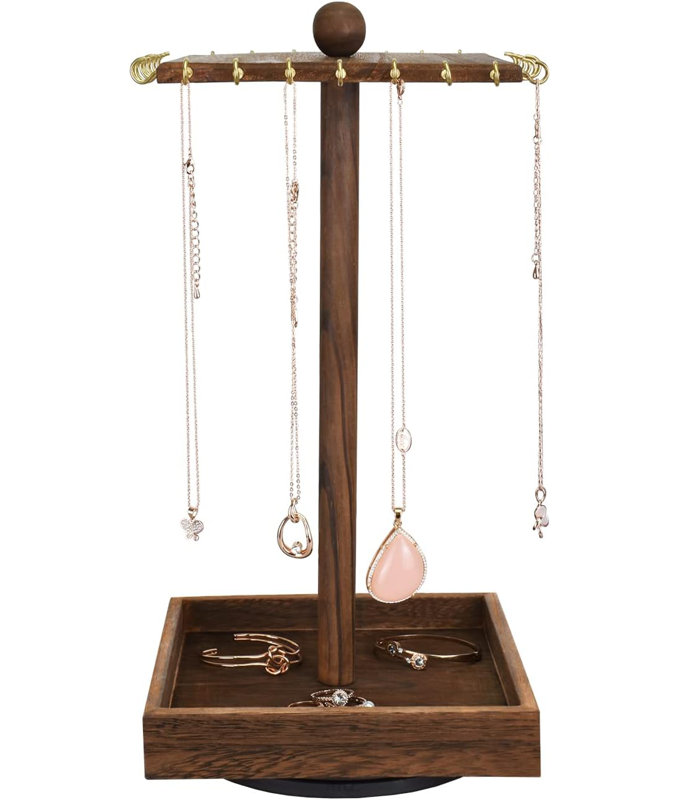 Traylin Wood Jewelry Stand +, Brown